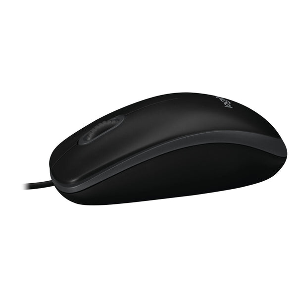 Mouse Logitech B100 Schwarz Schwarzweiß