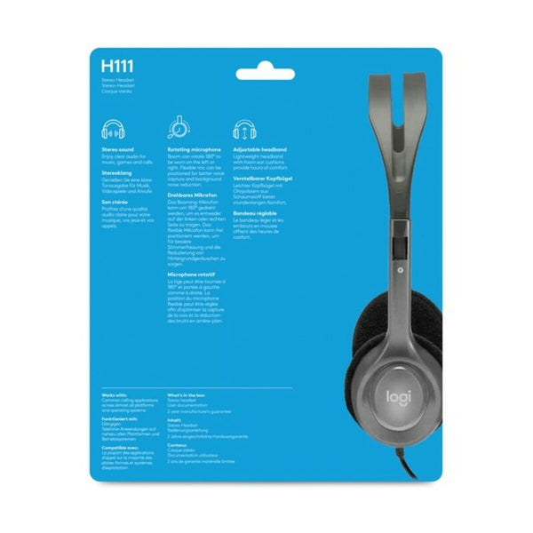 Kopfhörer mit Mikrofon Logitech 981-000593 Grau