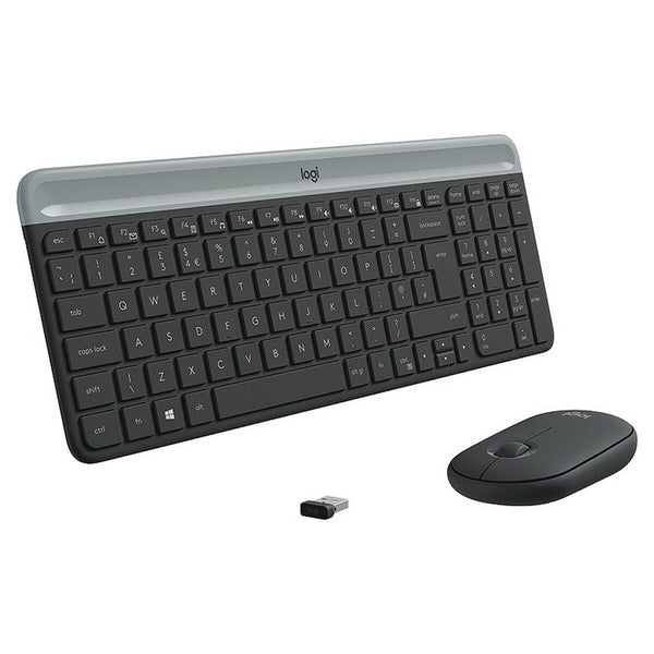 Tastatur mit Maus Logitech 920-009190 Schwarz Grau Französisch AZERTY