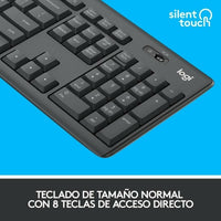Tastatur mit Drahtloser Maus Logitech MK295 Schwarz Qwerty Spanisch