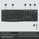 Tastatur mit Drahtloser Maus Logitech MK295 Schwarz Qwerty Spanisch