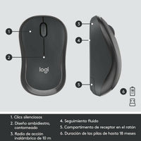 Tastatur mit Drahtloser Maus Logitech MK295 Schwarz Qwerty Spanisch