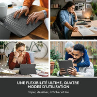 Bluetooth-Tastatur für Tablet Logitech Combo Touch Grau Französisch AZERTY