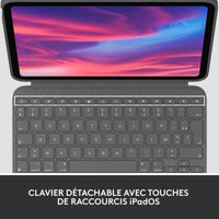 Bluetooth-Tastatur für Tablet Logitech Combo Touch Grau Französisch AZERTY