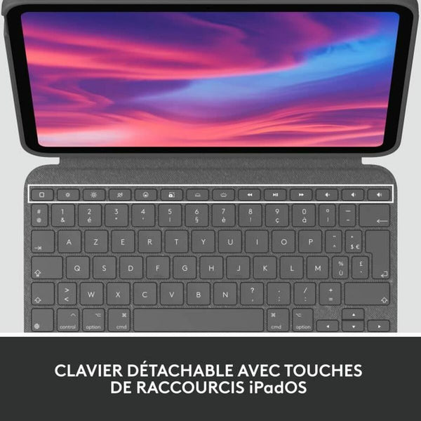 Bluetooth-Tastatur für Tablet Logitech Combo Touch Grau Französisch AZERTY