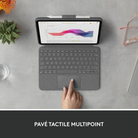 Bluetooth-Tastatur für Tablet Logitech Combo Touch Grau Französisch AZERTY
