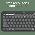 Bluetooth-Tastatur für Tablet Logitech K380 Französisch Grau Graphit Dunkelgrau AZERTY