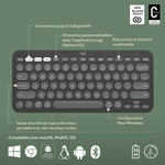 Bluetooth-Tastatur für Tablet Logitech K380 Französisch Grau Graphit Dunkelgrau AZERTY