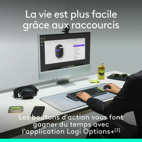 Drahtlose Bluetooth Maus Logitech Pop Dunkelgrau