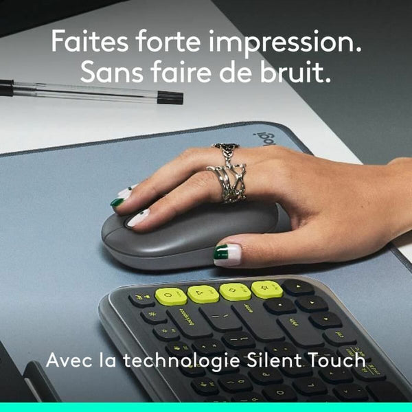Drahtlose Bluetooth Maus Logitech Pop Dunkelgrau