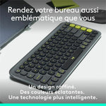 Drahtlose Tastatur Logitech Pop Icon Keys Dunkelgrau AZERTY