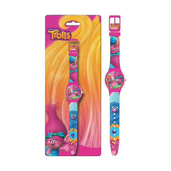 Uhr für Kleinkinder Cartoon TROLLS - BLISTER PACK