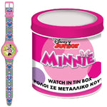 Uhr für Kleinkinder Minnie Mouse MINNIE  - TIN BOX Ø 33 mm