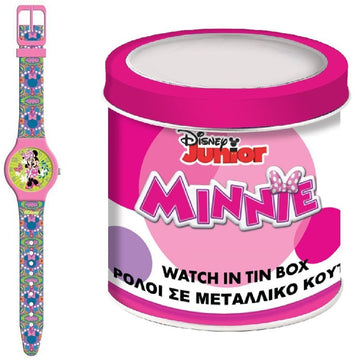 Uhr für Kleinkinder Minnie Mouse MINNIE  - TIN BOX Ø 33 mm