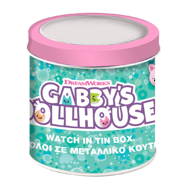 Uhr für Kleinkinder Gabby's Dollhouse 000574089 - TIN BOX Ø 33 mm