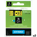 Laminiertes Klebeband zur Kennzeichnung von Maschinen Dymo D1 43618 6 mm LabelManager™ Gelb (5 Stück)