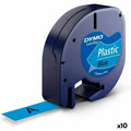 Laminiertes Klebeband zur Kennzeichnung von Maschinen Dymo 91205 12 mm LetraTag® Schwarz Blau (10 Stück)