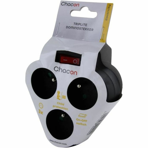 Steckdosenleiste mit 3 Steckdosen mit Schalter Chacon Dominó 3x16A