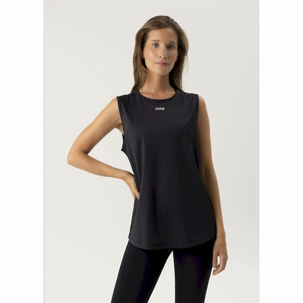 Ärmelloses Damen-T-Shirt Ditchil Aria Schwarz