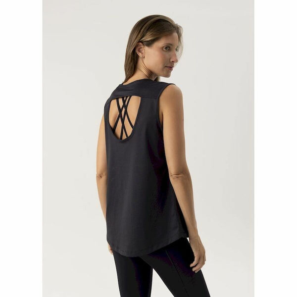 Ärmelloses Damen-T-Shirt Ditchil Aria Schwarz