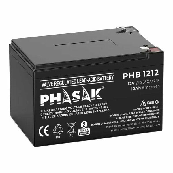 Batterie für Unterbrechungsfreies Stromversorgungssystem USV Phasak PHB 1212 12 Ah 12 V
