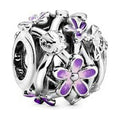 Damenperlen Pandora OPENWORK PURPLE DAISY Silberfarben Lila