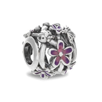 Damenperlen Pandora OPENWORK PURPLE DAISY Silberfarben Lila