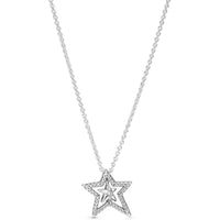 Damenhalskette Pandora PAVE ASYMMETRIC STAR COLLIER