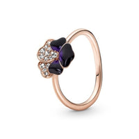 Damenring Pandora DEEP PURPLE PANSY FLOWER - RING - SIZE 54