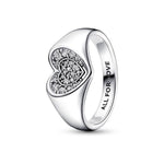 Damenring Pandora RADIANT HEART PAVE SIGNET - RING - SIZE 52