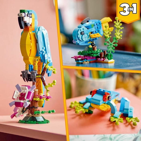 Konstruktionsspiel Lego Creator 31136 Exotic parrot with frog and fish 3 in 1 253 Stücke