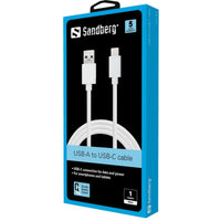 USB A zu USB-C-Kabel Sandberg 136-15 Weiß 1 m (1 Stück)