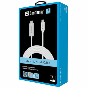 USB-C-zu-HDMI-Adapter Sandberg 136-21 Silberfarben 2 m