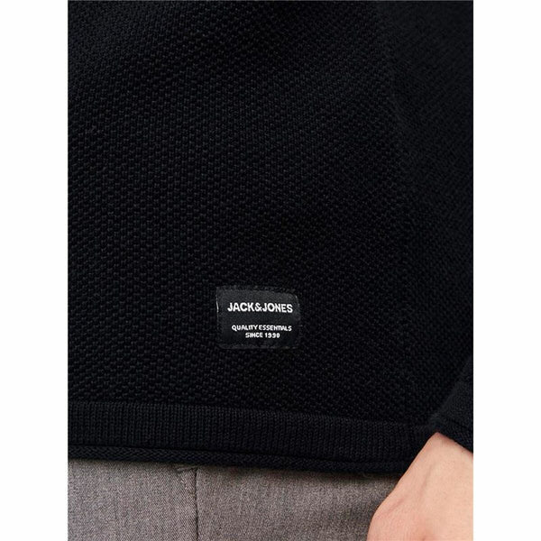 Herren Langarm-T-Shirt Jack & Jones ehill Knit Schwarz