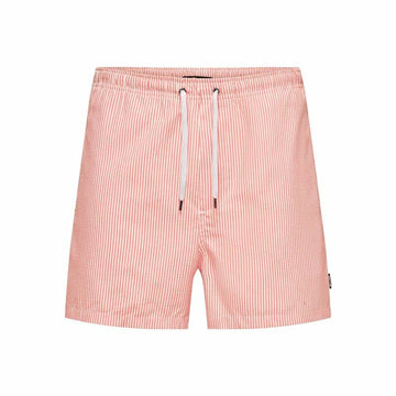 Herren Badehose Only & Sons Onsted Stripe Seersucker Rosa