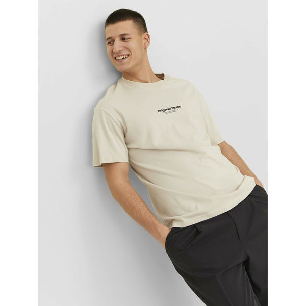 Herren Kurzarm-T-Shirt Jack & Jones JORVESTERBRO TEE SS 12240121 Beige