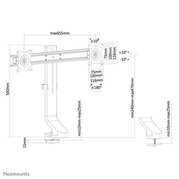 Bildschirm-Träger für den Tisch Neomounts FPMA-D860DBLACK