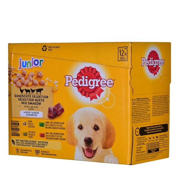 Nassfutter Pedigree unior Selection Huhn Rindfleisch Lamm Vögel 100 g 12 x 100 g