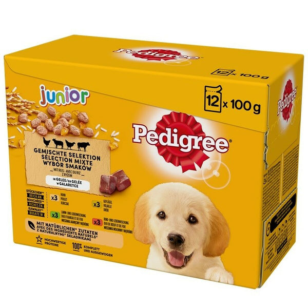 Nassfutter Pedigree unior Selection Huhn Rindfleisch Lamm Vögel 100 g 12 x 100 g