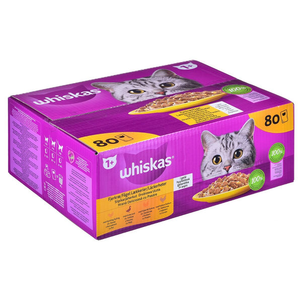 Katzenfutter Whiskas Jelly Huhn Truthahn Ente Vögel 80 x 85 g