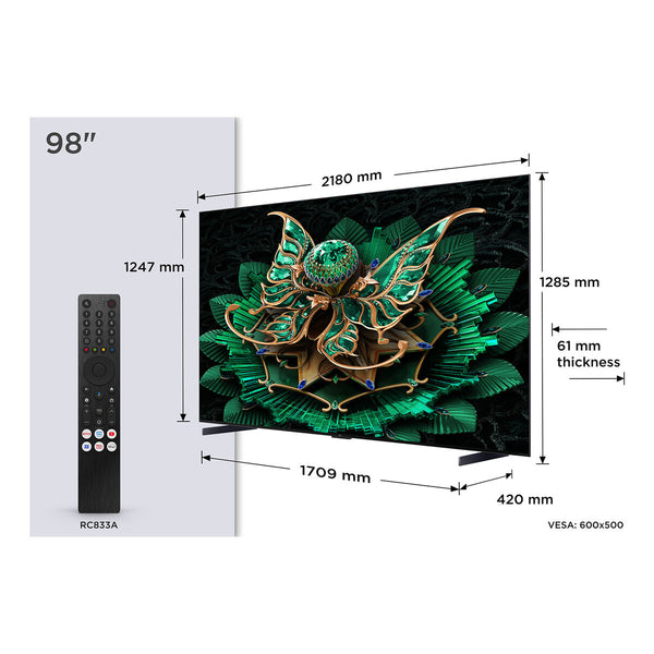 Smart TV TCL 98C7K 98" 4K Ultra HD HDR QD Mini LED