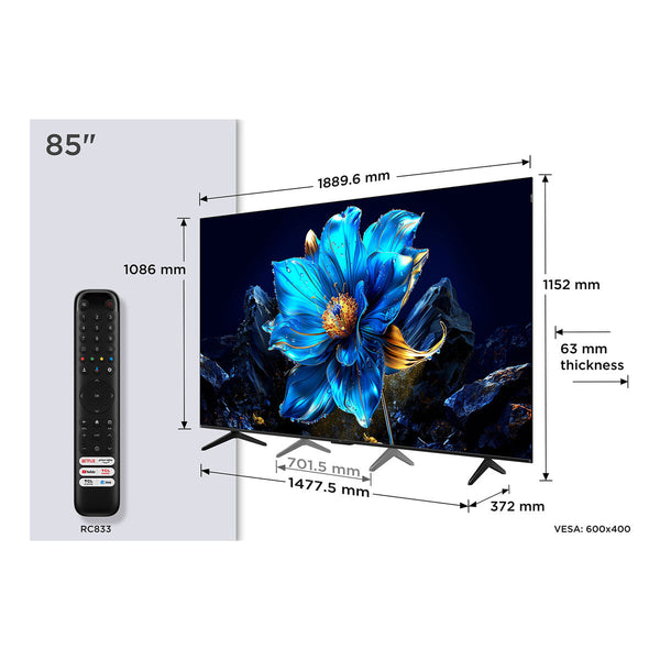 Smart TV TCL 85P7K 85" 4K Ultra HD HDR QLED