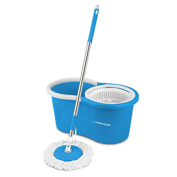 Mop with Bucket Esperanza EHS005 Blau Weiß Mikrofaser