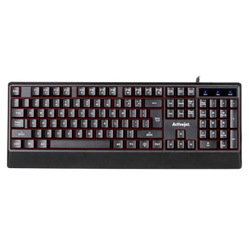 Tastatur Activejet K-3255 Schwarz Schwarzweiß QWERTY