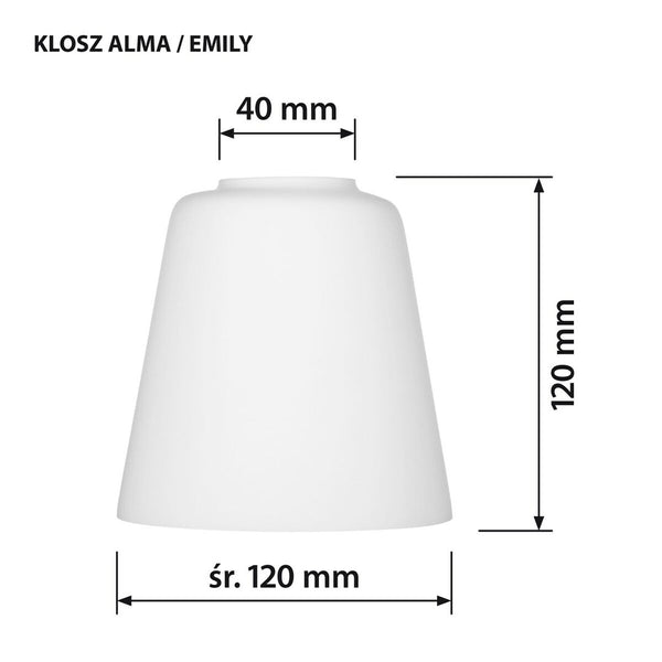 Lampenschirm Activejet klosz EMILY Weiß Glas 12 cm