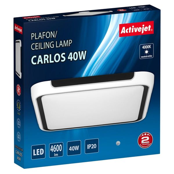 Deckenlampe Activejet AJE-CARLOS 40W Weiß Schwarz 80 (4000 K)