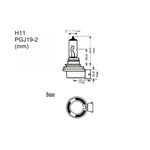 Autoglühbirne M-Tech PTZSW11-DUO 12 V Rückseite Halogen 55 W