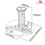 Deckenhalterung für Projektoren MacLean MC-515 80 - 170 mm
