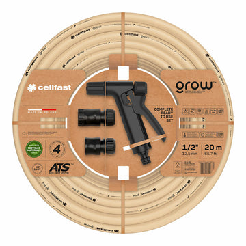 Schlauch-Set mit Zubehör Cellfast Grow 20 m Polyester PVC Polyäthylen Polypropylen Ø 12 mm Beige (20 m)