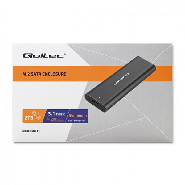 Externe Box Qoltec 50311 Schwarz